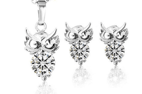 Owl Necklace & Earrings Set