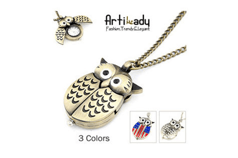 Collectable Owl Watch Pendant with Opening Wings