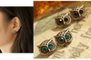 2 Pairs of Owl Earrings w/ Crystal Eyes