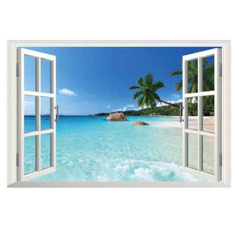 3D Beach Resort Window View