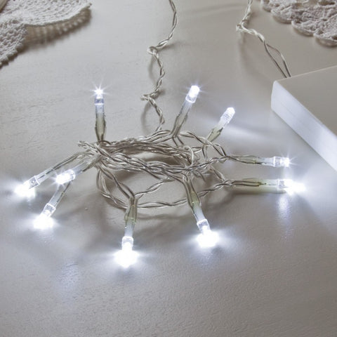 10 White LED Indoor Battery Operated Fairy String Lights