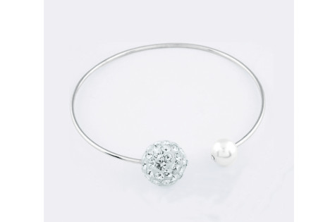 Crystal Pave Balla Pearl Necklace