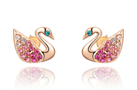 Roxi Exquisite Gold Plated Swan Earrings