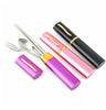 Portable 3in1 Travel Tableware Stainless Steel Chopsticks Spoon Fork Set