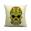 Skull Printed Linen Cushion