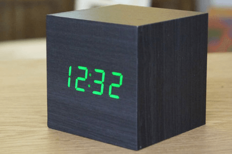 Clap-On Wooden Cube Clock