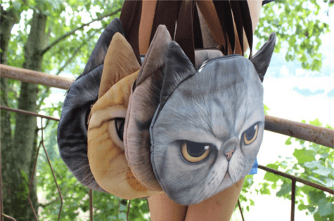 Retro Big Face Cat Handbag