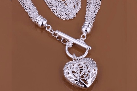 Jackie Silver-Plated Heart Necklace
