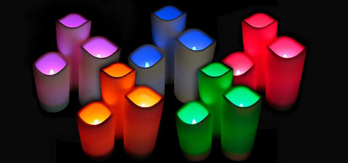 LED Candles with Colour-Changing Remote