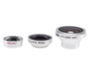 3 in 1 Camera Lens Kit: Wide Angle, Macro, 180 Fish Eye Lenses